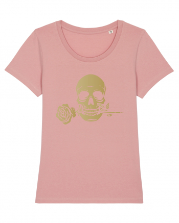 Skull with Golden Rose Canyon Pink