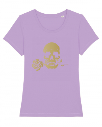 Skull with Golden Rose Lavender Dawn