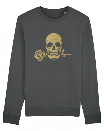 Skull with Golden Rose Anthracite