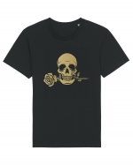 Skull with Golden Rose Tricou mânecă scurtă Unisex Rocker