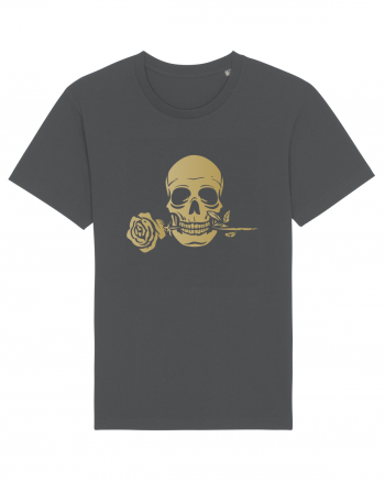 Skull with Golden Rose Anthracite