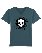 Skull illustration Tricou mânecă scurtă guler V Bărbat Presenter