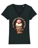 Sport de vara - lifting icecream cones Tricou mânecă scurtă guler V Damă Evoker