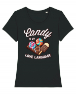 Candy is my love language Tricou mânecă scurtă guler larg fitted Damă Expresser