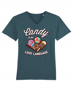 Candy is my love language Tricou mânecă scurtă guler V Bărbat Presenter