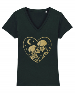 The Lovers Golden Heart Tricou mânecă scurtă guler V Damă Evoker