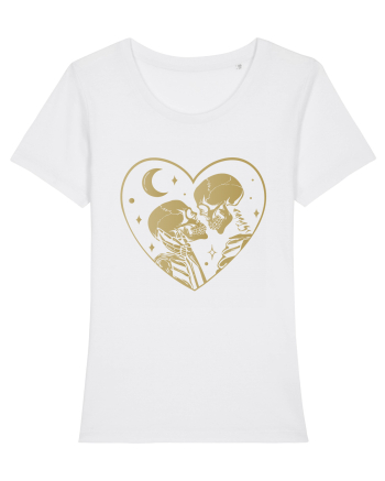 The Lovers Golden Heart White