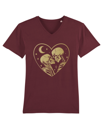 The Lovers Golden Heart Burgundy