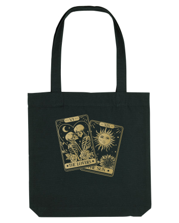 The Lovers Tarot Cards Gold Black
