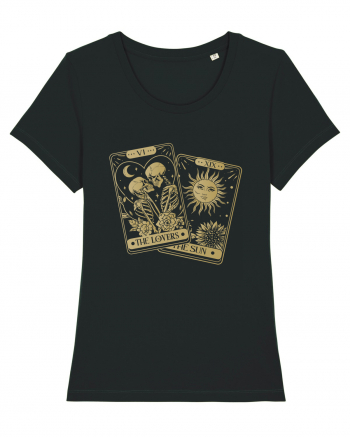 The Lovers Tarot Cards Gold Black