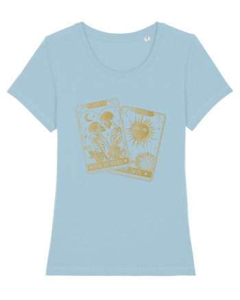 The Lovers Tarot Cards Gold Sky Blue