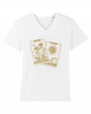 The Lovers Tarot Cards Gold White