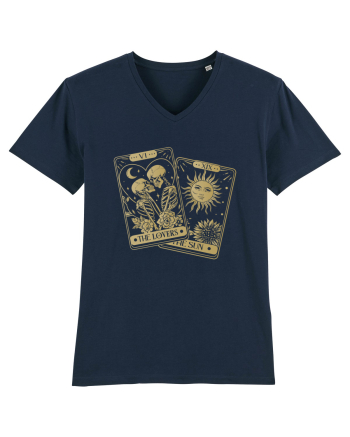 The Lovers Tarot Cards Gold French Navy