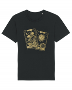 The Lovers Tarot Cards Gold Tricou mânecă scurtă Unisex Rocker
