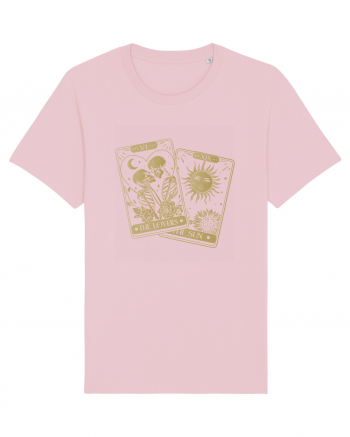 The Lovers Tarot Cards Gold Cotton Pink