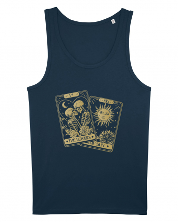 The Lovers Tarot Cards Gold Navy