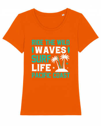 Ride The Wild Waves Surf Life Pacific Coast Bright Orange