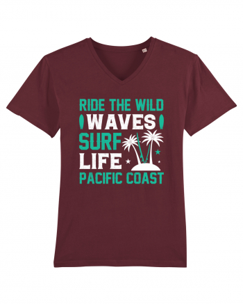 Ride The Wild Waves Surf Life Pacific Coast Burgundy