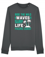 Ride The Wild Waves Surf Life Pacific Coast Bluză mânecă lungă Unisex Rise