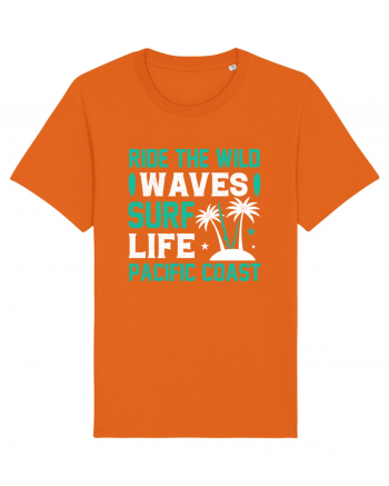 Ride The Wild Waves Surf Life Pacific Coast Bright Orange