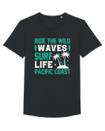 Ride The Wild Waves Surf Life Pacific Coast Tricou mânecă scurtă guler larg Bărbat Skater