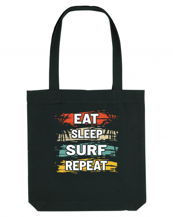 Eat Sleep Surf Repeat Black