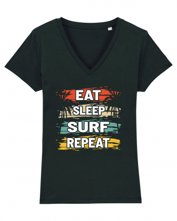 Eat Sleep Surf Repeat Black