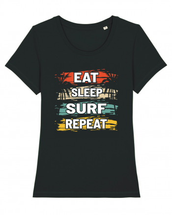 Eat Sleep Surf Repeat Black