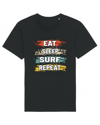 Eat Sleep Surf Repeat Black