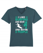 I Like Surfing And Beer And Maybe 3 People Tricou mânecă scurtă guler V Bărbat Presenter