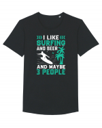 I Like Surfing And Beer And Maybe 3 People Tricou mânecă scurtă guler larg Bărbat Skater