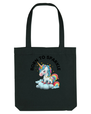 Unicorn dragut mesaj Born to Sparkle, design 1 Black