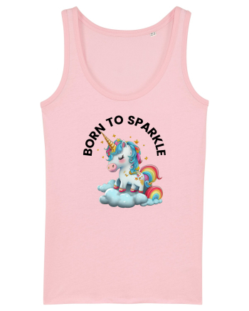 Unicorn dragut mesaj Born to Sparkle, design 1 Cotton Pink