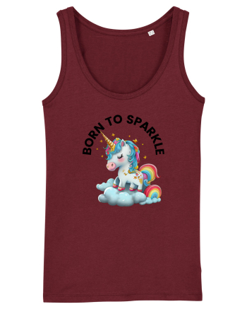 Unicorn dragut mesaj Born to Sparkle, design 1 Burgundy