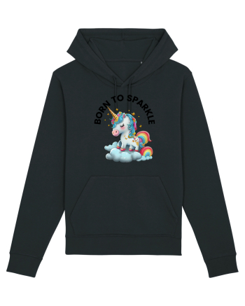 Unicorn dragut mesaj Born to Sparkle, design 1 Black