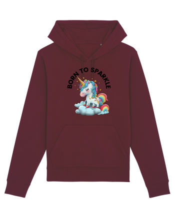 Unicorn dragut mesaj Born to Sparkle, design 1 Burgundy