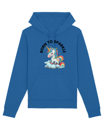 Unicorn dragut mesaj Born to Sparkle, design 1 Royal Blue