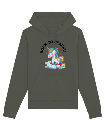 Unicorn dragut mesaj Born to Sparkle, design 1 Khaki