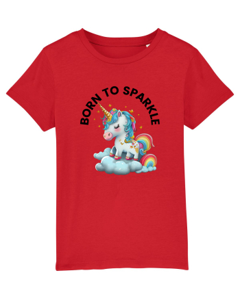 Unicorn dragut mesaj Born to Sparkle, design 1 Red