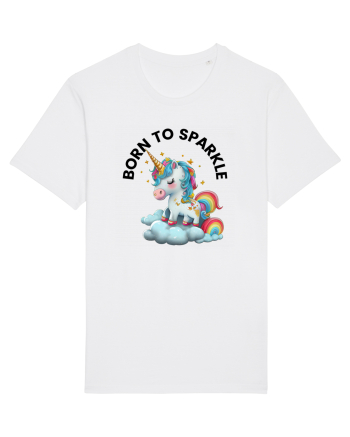 Unicorn dragut mesaj Born to Sparkle, design 1 White