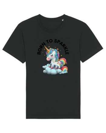 Unicorn dragut mesaj Born to Sparkle, design 1 Black
