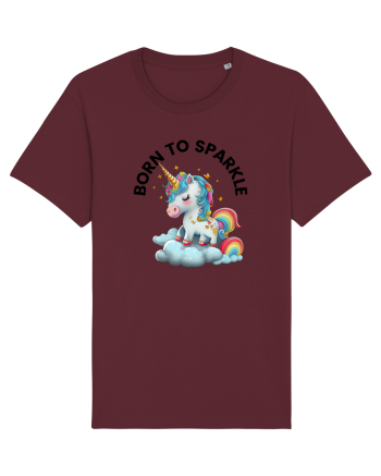 Unicorn dragut mesaj Born to Sparkle, design 1 Burgundy