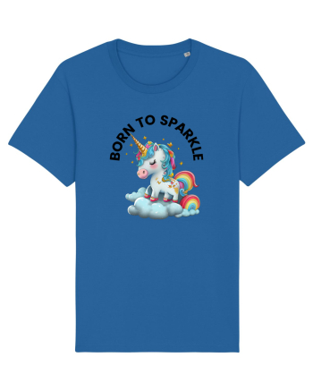 Unicorn dragut mesaj Born to Sparkle, design 1 Royal Blue