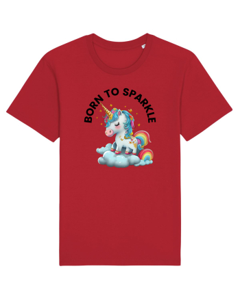 Unicorn dragut mesaj Born to Sparkle, design 1 Red