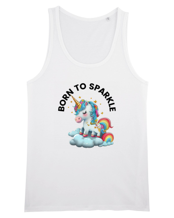 Unicorn dragut mesaj Born to Sparkle, design 1 White
