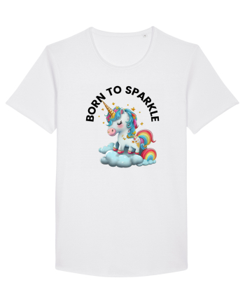 Unicorn dragut mesaj Born to Sparkle, design 1 White