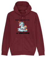 Unicorn dragut mesaj Today, I choose to be a unicorn, design 1 Hanorac cu fermoar Unisex Connector
