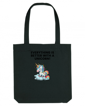 Unicorn dragut mesaj Everything is better with a unicorn!, design 1 Black