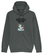 Unicorn dragut mesaj Everything is better with a unicorn!, design 1 Hanorac cu fermoar Unisex Connector