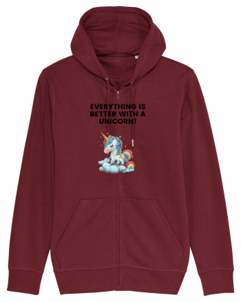 Unicorn dragut mesaj Everything is better with a unicorn!, design 1 Burgundy